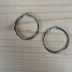 925 Sterling Silver Hoops 2 in